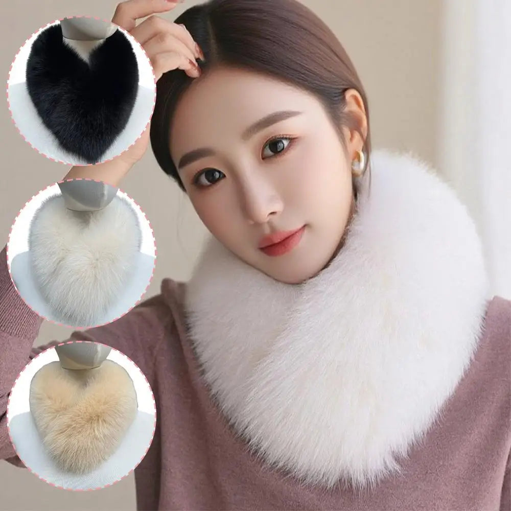 Luxury Winter Neck Warmer Fox Fur Scarf Thickened Natural Fur Collar Scarf  Fluffy Fur Shawl Magnetic Buckle Real Fur Scarves
