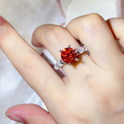 luxury 18K white gold and platinum PT950 marquise colored diamond moissanite ring women's colored special-shaped ring
