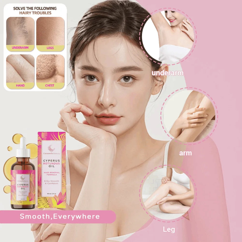 Caramela Beauty Oil for Hair Removal Soft Smooth Skin Care Deep Hydration Anti Hair Growth Inhibition After Shave Oil