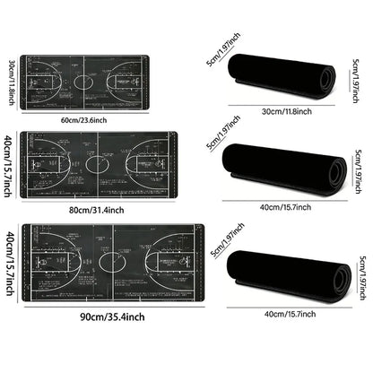 Basketball Court Mouse Pad Large Gaming Mousepad Offices Accessories Laptop Office Rubber Non-Slip Rubber Stitched Edge Deskpad