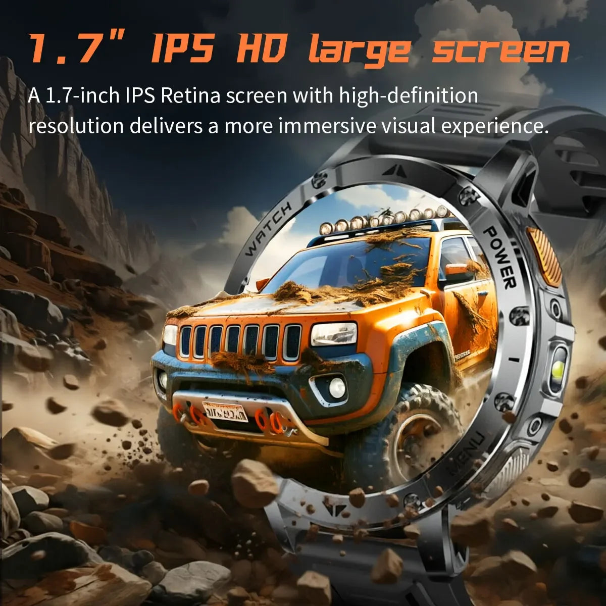 TANK Ultra Outdoor Smartwatch 1400mAh Battery Military Watches Waterproof Two-color Tactical LED Flashlight Men Sports Bracelet