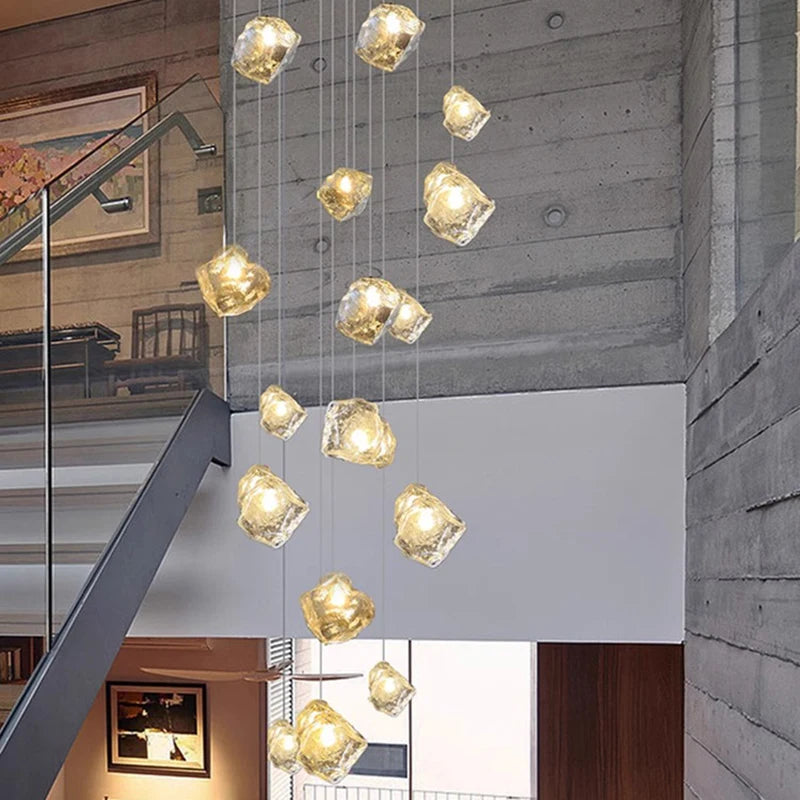 Light luxury home decoration pendant light, staircase light, living room pendant light, dining room light, indoor lighting