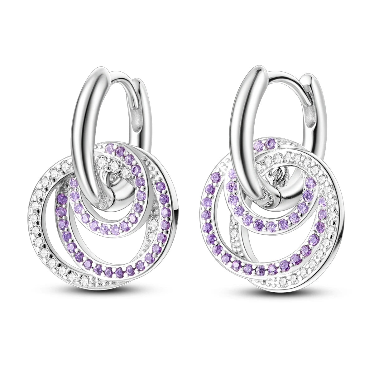 925 Sterling Silver Original Hoop Earring For Woman Luxury  Pendientes Wedding Jewelry Gift