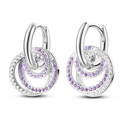925 Sterling Silver Original Hoop Earring For Woman Luxury  Pendientes Wedding Jewelry Gift