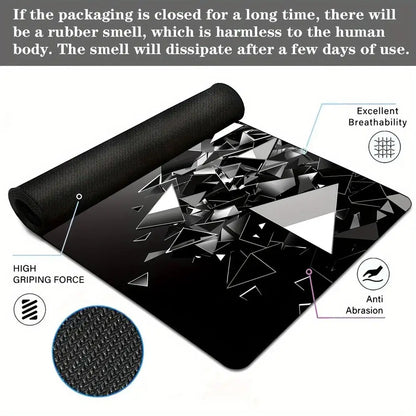 Black and Gray Polygon Pattern Mouse Pad Desk Mat Stitched Edge Non-Slip Gaming Mats PC Accessories Keyboard Desk Pad Mauspad