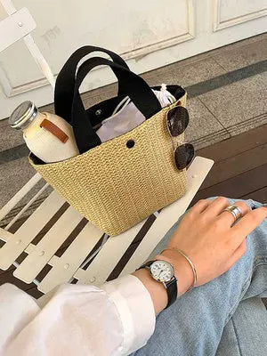 Large-Capacity Casual Relaxed Tote Bag Women One-Shoulder Hand-Carry, Linen Canvas