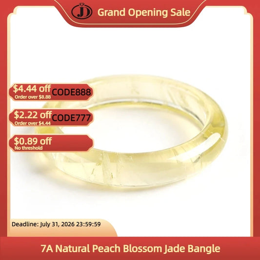 7A Natural Lemon Citrine Bangle Bracelet for Women Healing Crystal Jewelry for Wealth High Quality Luxury Jewelry Gift