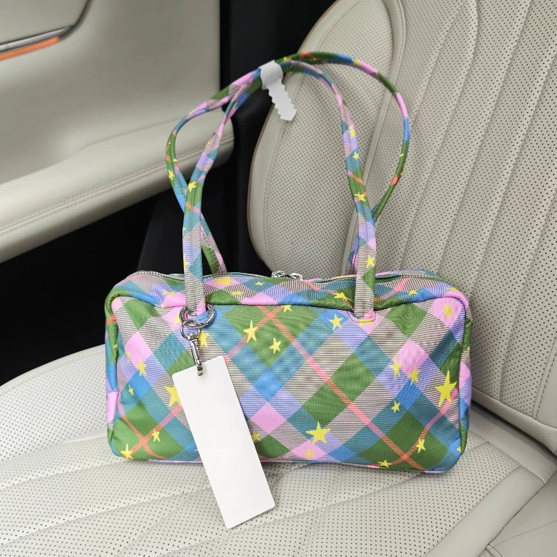 Brand Nylon Bowling Tote Bag Women Luxury Large Capacity Simple Versatile Shoulder Purse Ultralight Zipper Commuting Travel Bag