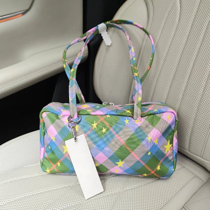 Brand Nylon Bowling Tote Bag Women Luxury Large Capacity Simple Versatile Shoulder Purse Ultralight Zipper Commuting Travel Bag