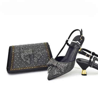 New Arrival Matching Shoes and Bag for Women for Weddings Shoe and Bag Set for Nigeria Party Italy Luxury Designer Shoes Women