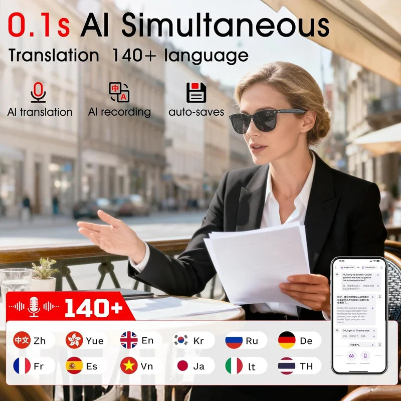 Smart AI Glasses HD Photo Video OpenAI Record Translation Photochromic Lenses Bluetooth Call Music Multifunction Glasses