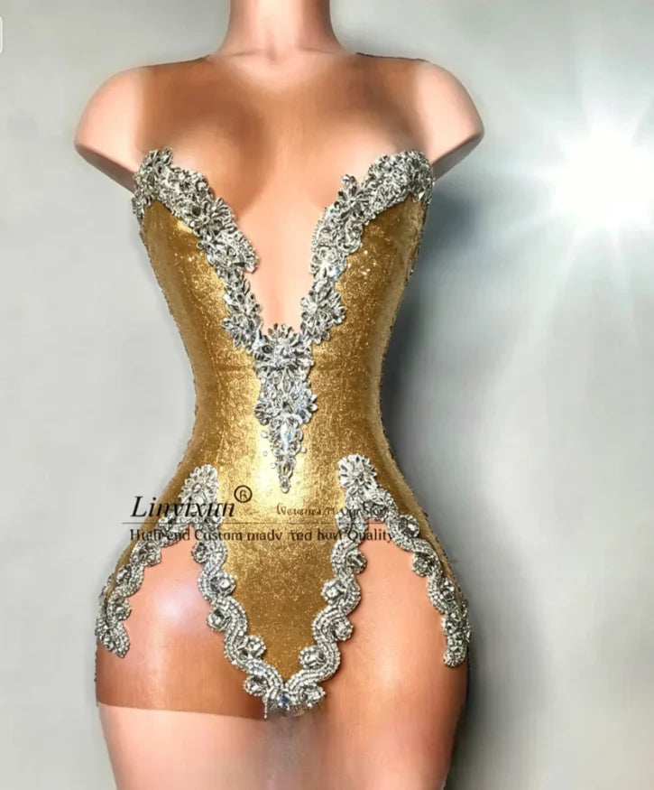 Sexy Short Prom Dresses With Crystal Diamond Customized Birthday Cocktail Gown Aso Ebi Scoop Neck Mini Homecoming Party Gowns
