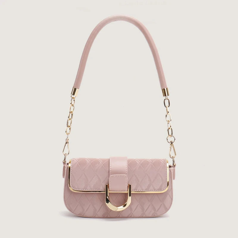Sweet Pu Leather Women's Shoulder Bag Fashion Design Chain Ladies Underarm Bags Simple Square Female Handbags Crossbody Bag