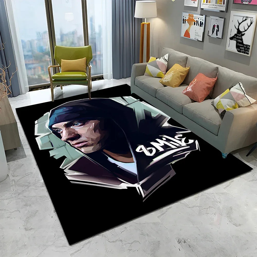 Legend Star Hip Hop Rapper Art Carpet Rug for Home Living Room Bedroom Sofa Doormat Decor,kids play Area Rug Non-slip Floor Mat