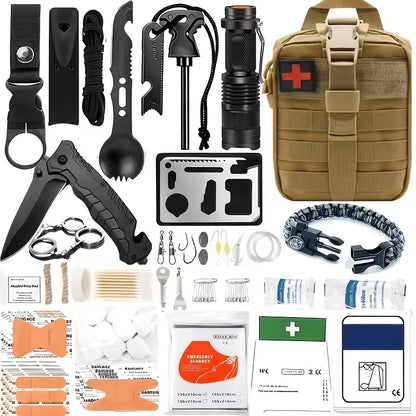 269-Piece Professional Survival Health Equipment Set with Outdoor Fire Starter Compass Multi-tool for Camping And Outdoor Adventure Suitable for Men Fathers Husbands And Women