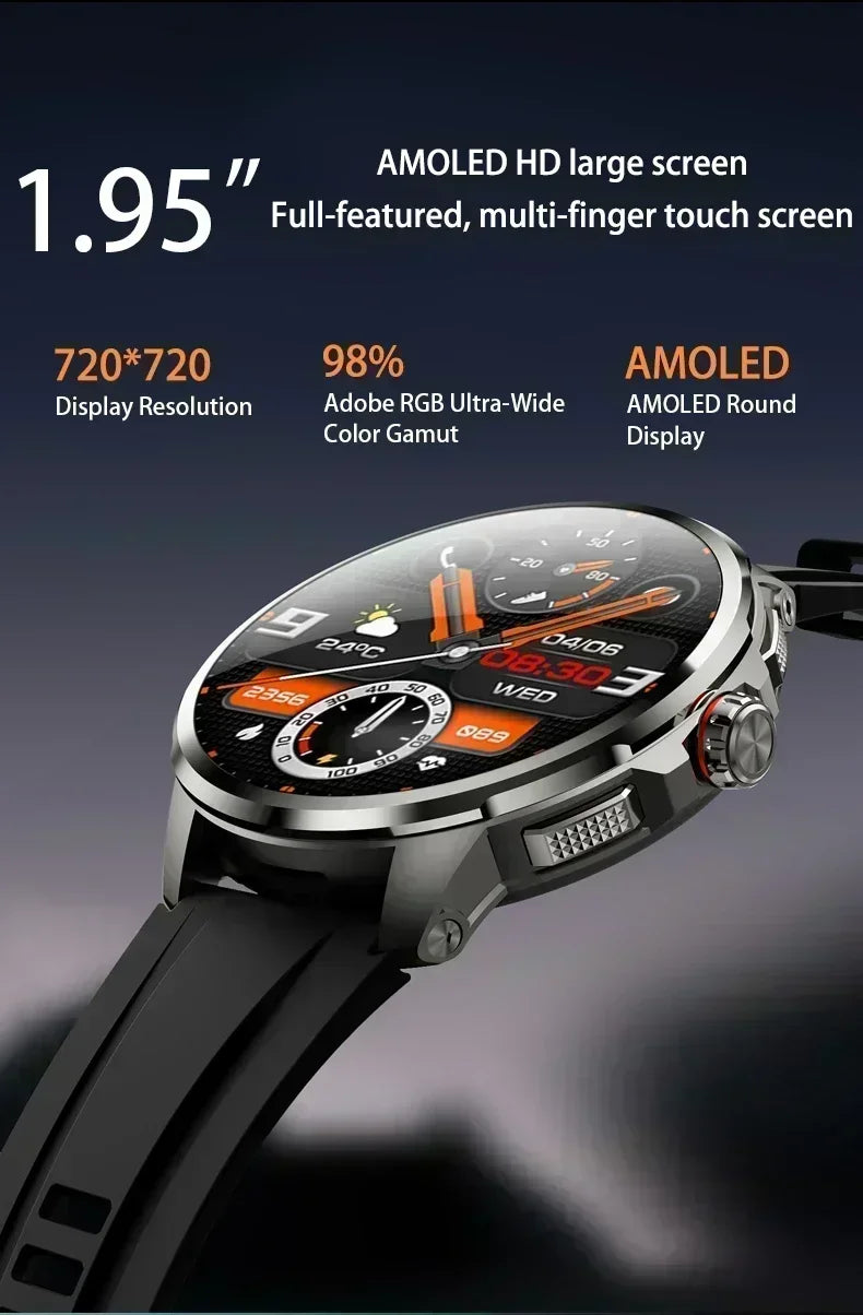 H99 Smart Watch Android Watches Amoled Smartwatch With 190° Rotary Camera Google Play Store 1.95 inch Amoled Screen