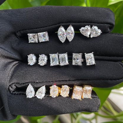 Full Shape 1-3ct Moissanite Women's Moissanite Jewelry Sets 925 Silver Plated 18k Gold D Color Necklace Earrings For Women Gift