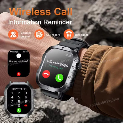 2026 New Rugged Military GPS Smart Watch Men Bluetooth Call Health Monitoring Sports 5ATM Waterproof Smartwatches Man Pk HW12