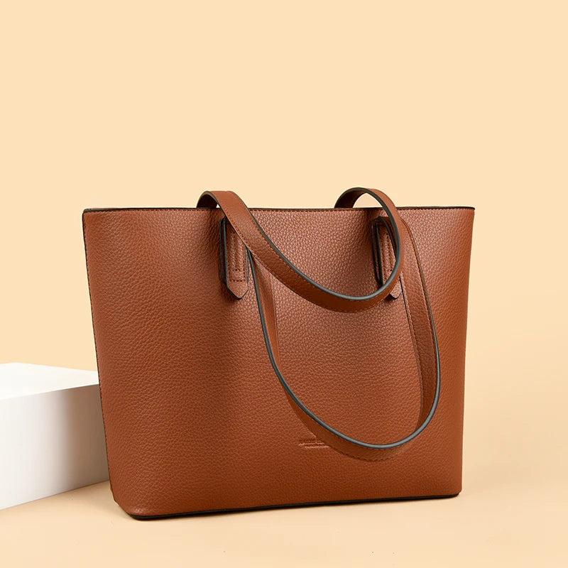 Genuine High Quality Large Capacity Shoulder Bag Female Tote Bag New Luxury Designer Handbag For Fashion Women Brand Shopper Bag