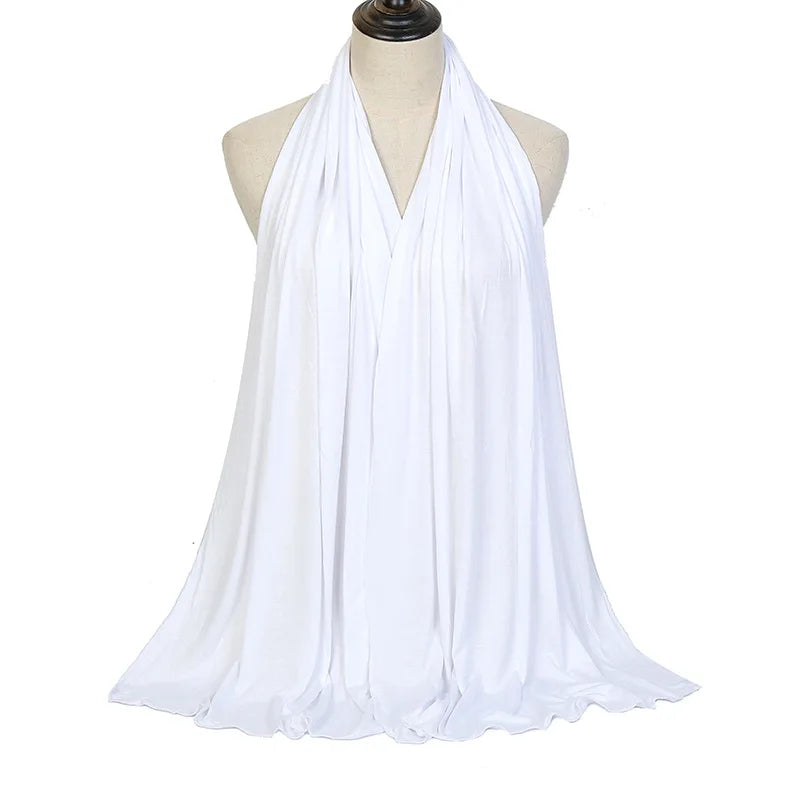 Ramadan Modal Cotton Jersey Hijabs For Woman Long Muslim Shawl Plain Soft Turban Niqab Head Wraps Scarf Women Hijab