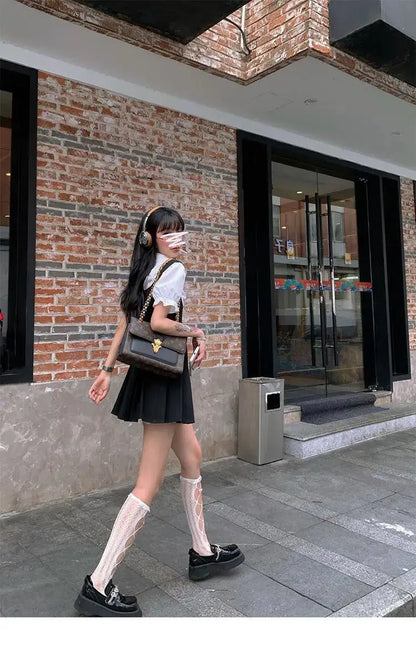 2025 korea japan style female summer fashion style jk uniform halter pleated skirt bubble short sleeve shirt two piece sets g823