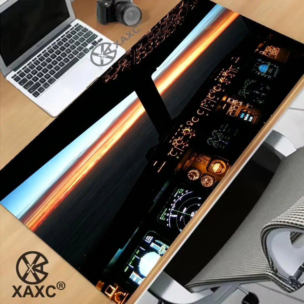 Rolling in the Sky: Professional Helicopter Cockpit Mouse Pad - XXL Gaming Desk Mat for Flight Simulator & Office XAXC