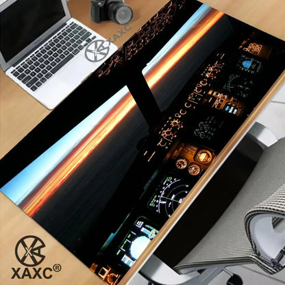 Rolling in the Sky: Professional Helicopter Cockpit Mouse Pad - XXL Gaming Desk Mat for Flight Simulator & Office XAXC