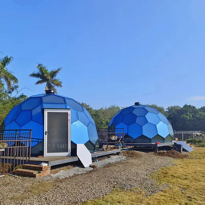 Luxury Geodesic Glass Dome Tent Insulated Hexagonal Honeycomb Aluminum Alloy Outdoor Glamping Resort Hotel Starry Sky Room