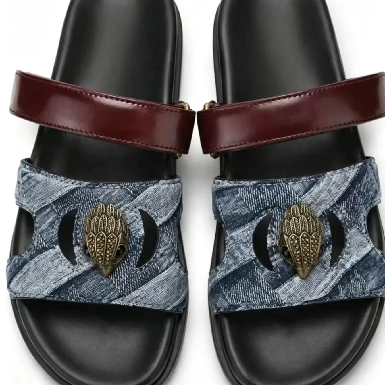 2026 New Fashion Color Matching Design Thick-soled Beach Slippers Women's Summer Trendy Style Metal Decorated Open-Toe Slippers