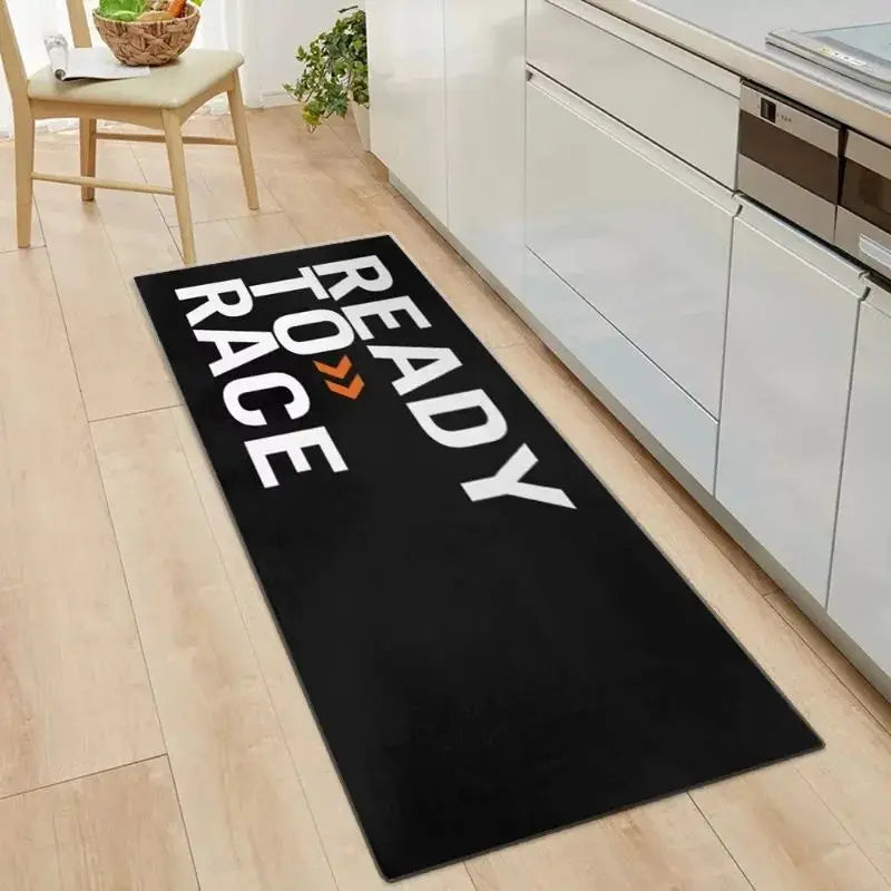 Ready To Race Crystal Velvet Motorcycle Mat, Anti-Slip Garage Floor Mat for Motorbike Parking, Oil Absorbent, Home Garage Decor