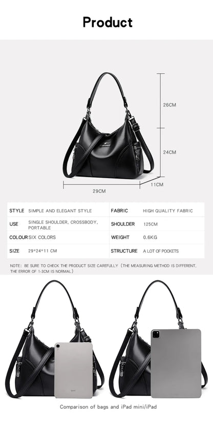 The New Style Bag Leather Luxury Handbags Women Bag Designer Solid Color Women Shoulder Messenger Bags for Women 2024 Sac A Main
