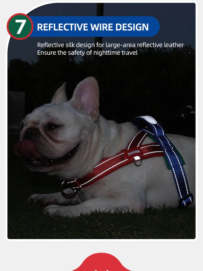 Dog Harness No Pull Saddle-Style Small Medium Dogs Walking No Choke Bichon Outdoor Safety Reflective Vest Pet Chest Harness