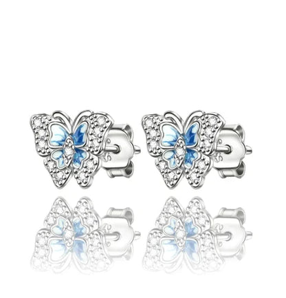 Original 925 Sterling Silver Luxury Bow Flower Shaped Clover Rose Pendant Earrings Elegant Mature Women Delicate Jewelry Gift