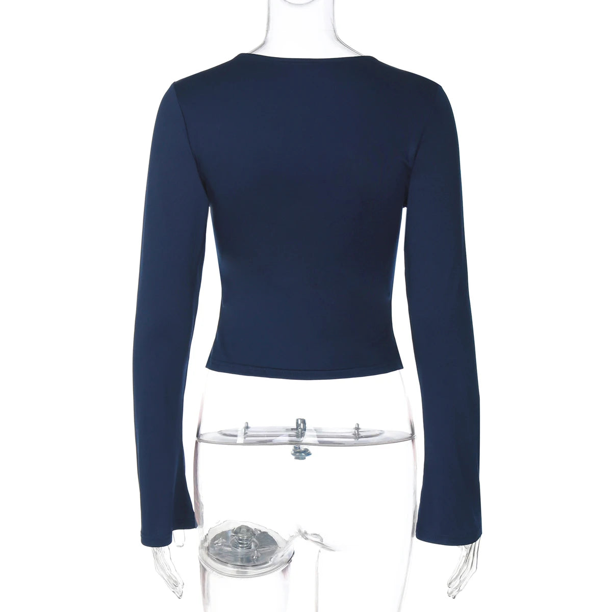 Dulzura Autumn Solid Sexy V-Neck Long Sleeves Slim Fit T-Shirt Women'S Casual Versatile Y2K Top Party Club Street Style Clothes
