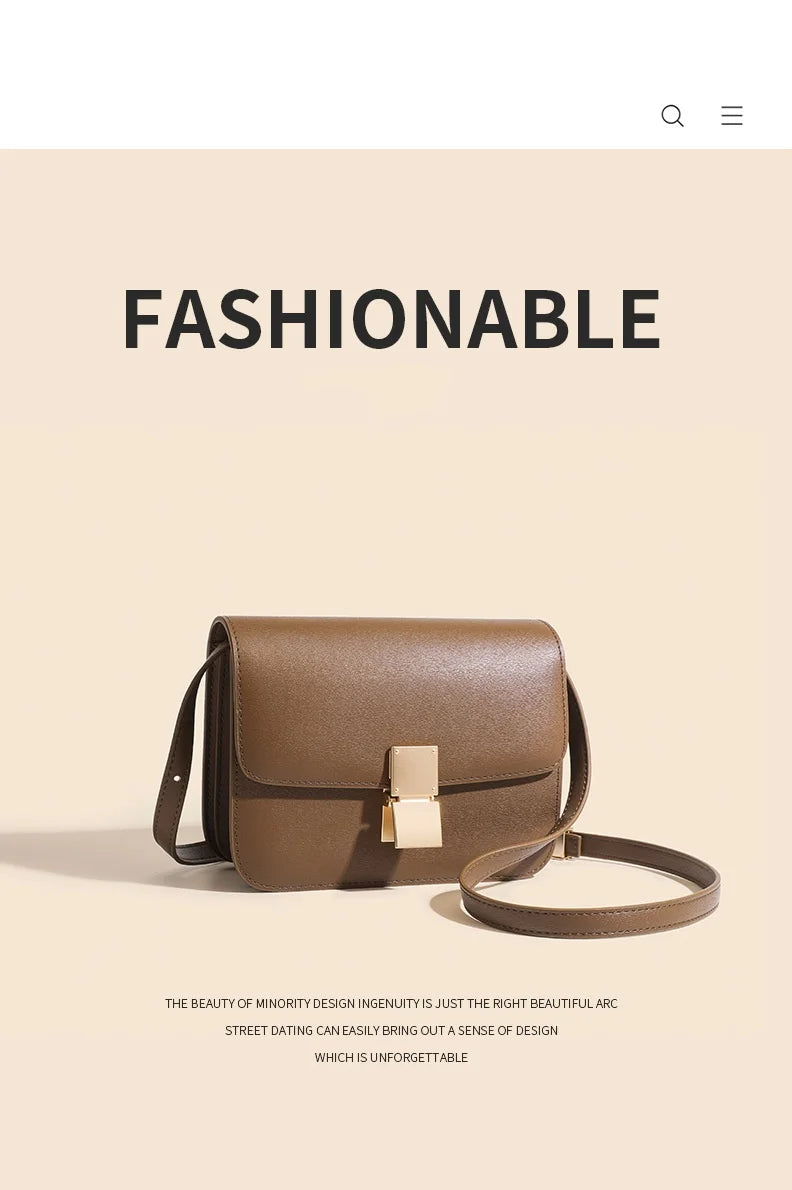 Luxury Designer Tofu Bags Square Bag One Shoulder Crossbody Bag Fashion Handbags Top Quality Genuine Leather Women's Bag Chic