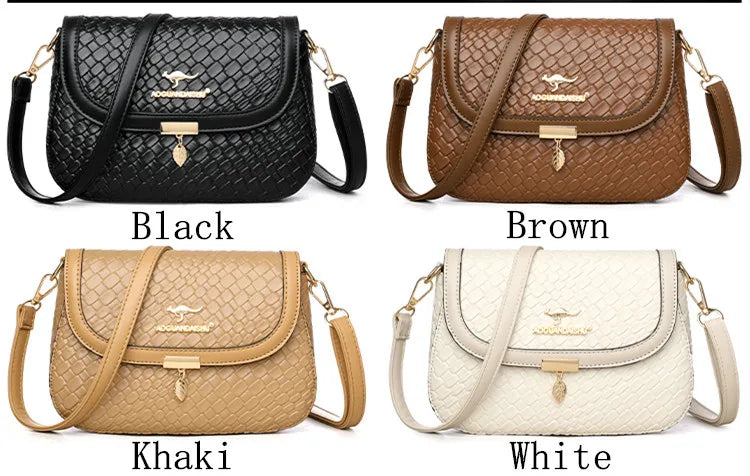 High Quality Soft Leather Purse Fashion Women Shoulder Messenger Bag Multi-pocket Wear-resistant Bag Luxury Ladies Handbag Sac