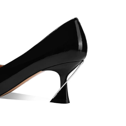 【JOCHEBED HU】Women Genuine Leather Pumps Deer Party Wedding Stiletto Office Pointed Toe Fashion High Heels Leather Shoes 33-43