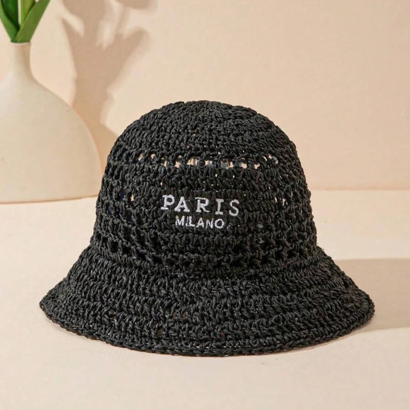 Summer Sun Hats for Women Straw Hat Showing Face Small Bucket Hat Large Brim Sunshade  Sunscreen Seaside Beach Cap Ventilate