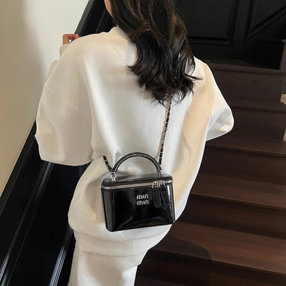 Women Square Handbags 2025 Spring Fashion Chains Crossbody Bags Soft PU Shoulder Bag Ladies Elegant Chic Mini Mobile Phone Bags