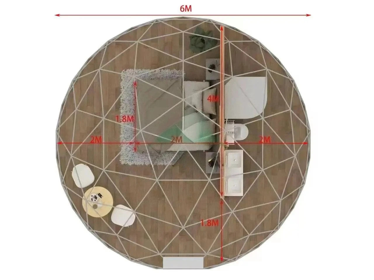 Luxury Glamping Dome House Geodesic Tent with Thermal Insulated Cover for Outdoor Camping Customizable