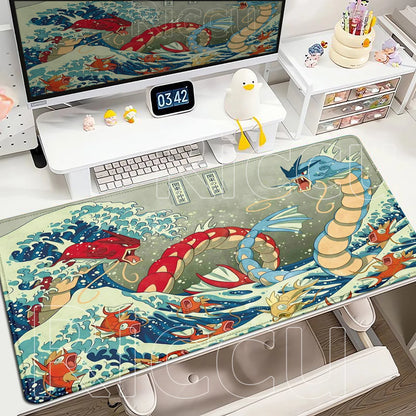 Gaming Anime P-Pokemons Gyarados Mousepad Large Non-slip Rubber Mouse Pad Gamer XXL 900x400mm Pc Keyboard Desk Mouse Mat Carpet