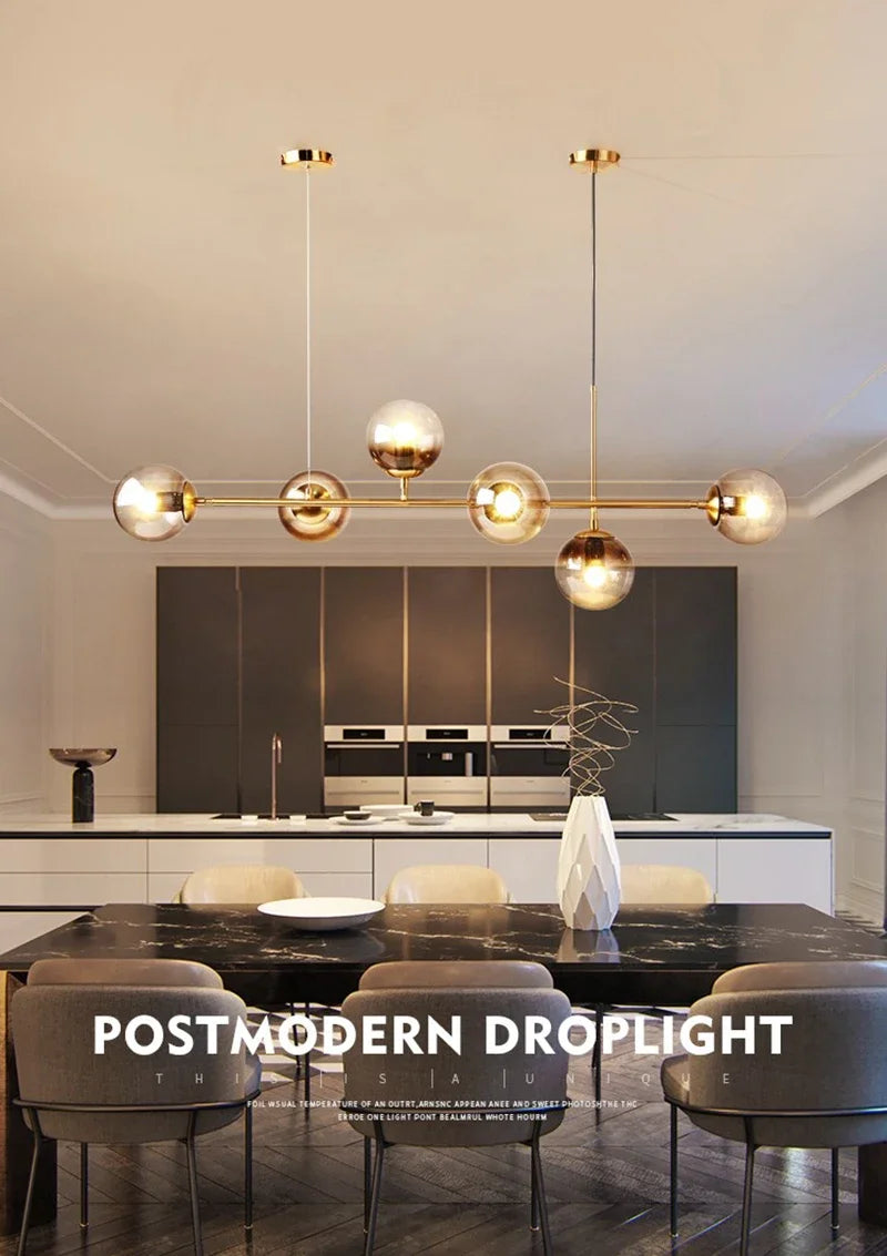Northern Europe Dining Room Chandeliers Designer One Character Long Strip Pendant Lamp Decoration Maison LED Lights