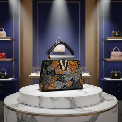 2026 Fashion Ladies Luxury Women's Bag High Quality Unique Bead-embellished Female Bag Cover Bucket Shape Designer Handbag 28 cm