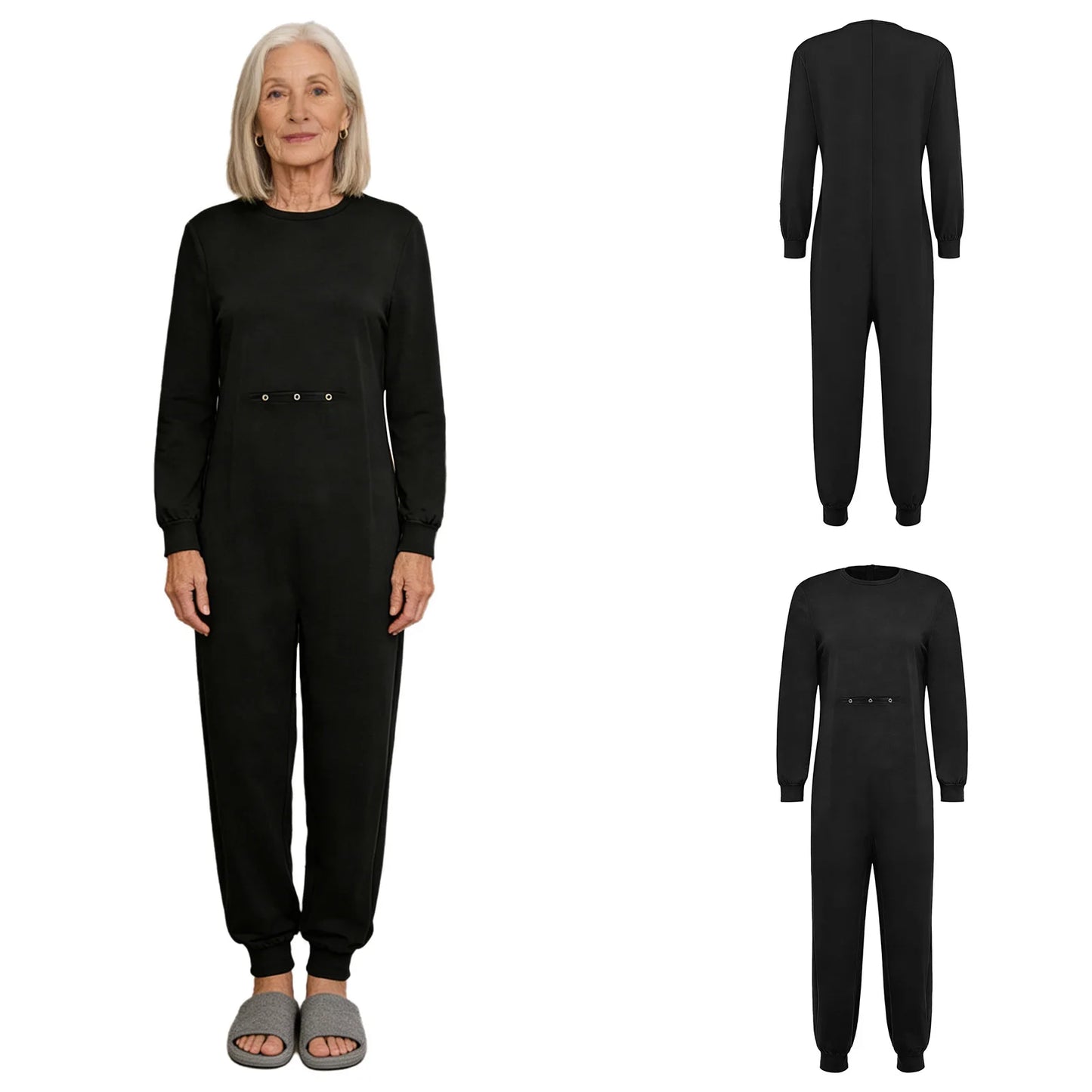 Men Women Special Needs Adaptive Clothing Elderly Alzheimer ASD Anti-Strip Jumpsuit Back Zipper Bodysuit Daily Wear Homewear