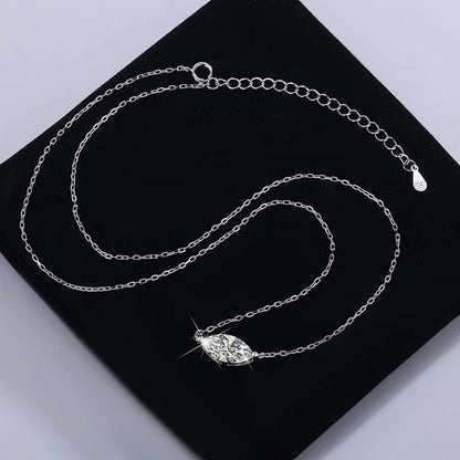 EWYA Pear Cut 1/2CT Solitaire Moissanite Pendant Necklace Woman Man 925 Silver Waterdrop Lab Diamond Gra Certified Neck Chain