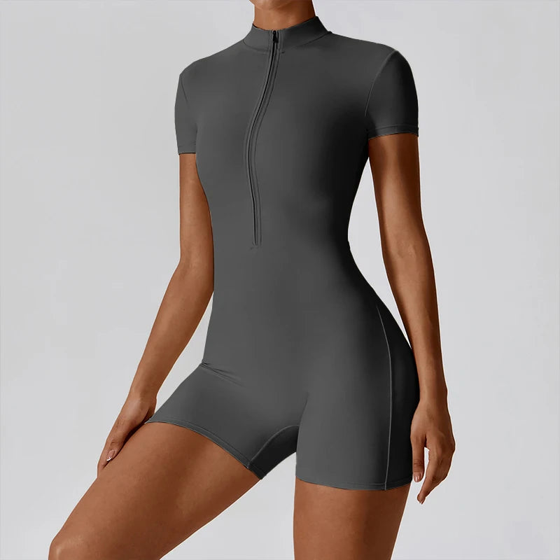Autumn Sports Jumpsuits Women's Tracksuit Short One-Piece Fitness Suits Gym Clothing Female Sexy Long Sleeve Workout Overalls