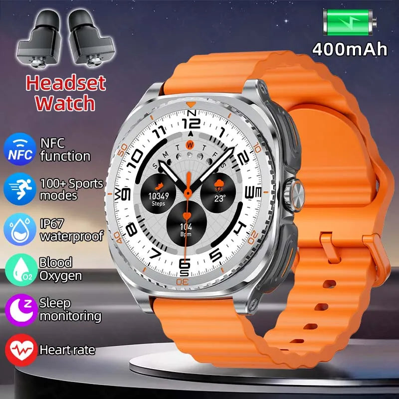 New 2026 TWS 2-in-1 Wireless Headset Smart Watch 7 Ultra AMOLED HD Screen Smartwatch with Earbuds Bluetooth Call Sports Watches