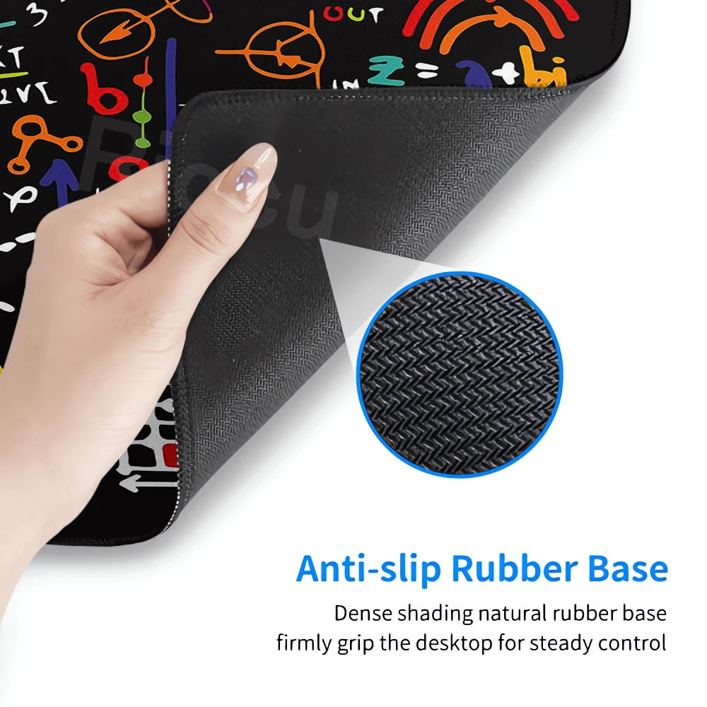 Black Mousepad E=mc2 Formula Science Mouse Pad Math Desk Pad Extended PC Keyboard Mats Large XXL Gamer Mousepad Desk accessories