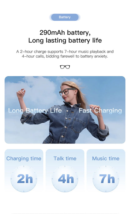 PEJE AI Smart Glasses with Camera, 1080P HD Video Recording Glasses, AI Assistant (ChatGPT/Doubao), Real-Time Translation