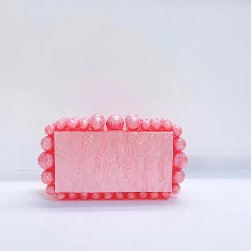 Luxury Design Shoulder Crossbody Bag Fashion New Evening Clutch Bag Ladies Handbag Acrylic Transparent Small Square Bag Female
